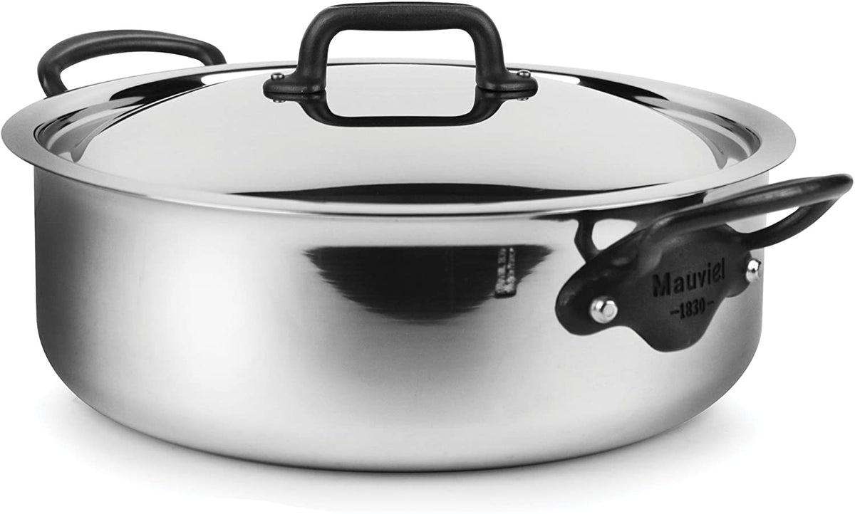 Mauviel M'COOK 5-Ply Rondeau With Lid, Cast Stainless Steel